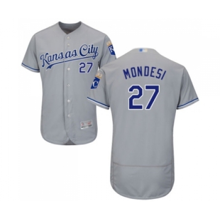Men's Kansas City Royals #27 Adalberto Mondesi Grey Road Flex Base Authentic Collection Baseball Jersey