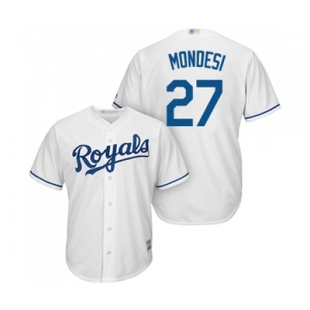 Youth Kansas City Royals #27 Adalberto Mondesi Replica White Home Cool Base Baseball Jersey