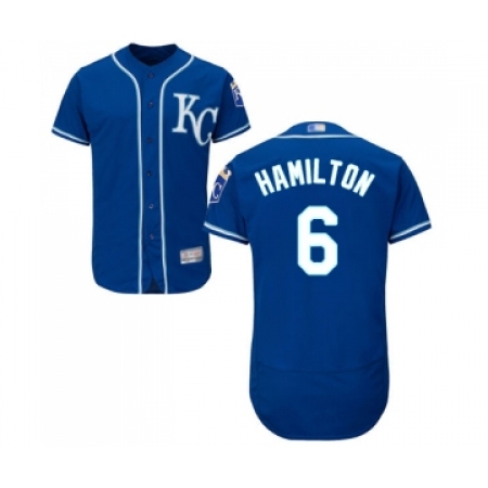 Men's Kansas City Royals #6 Billy Hamilton Royal Blue Alternate Flex Base Authentic Collection Baseball Jersey