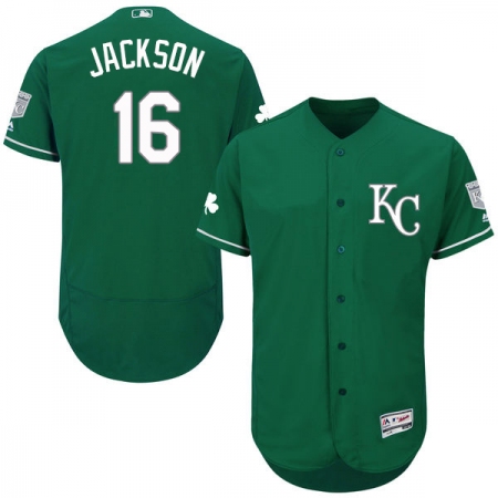Men's Majestic Kansas City Royals #16 Bo Jackson Green Celtic Flexbase Authentic Collection MLB Jersey