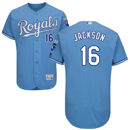Men's Majestic Kansas City Royals #16 Bo Jackson Light Blue Alternate Flex Base Authentic Collection MLB Jersey