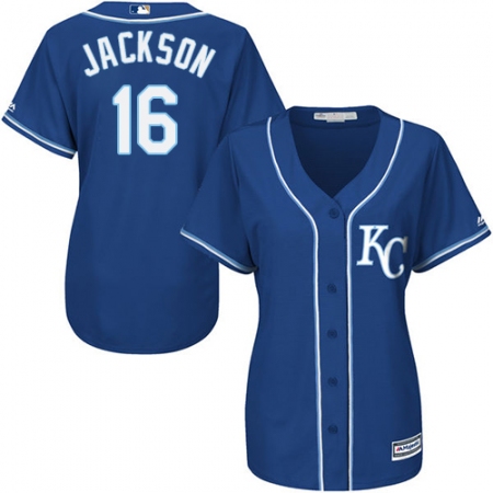 Women's Majestic Kansas City Royals #16 Bo Jackson Authentic Blue Alternate 2 Cool Base MLB Jersey