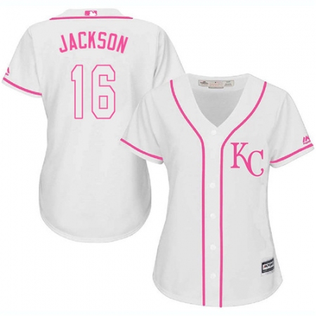 Women's Majestic Kansas City Royals #16 Bo Jackson Authentic White Fashion Cool Base MLB Jersey