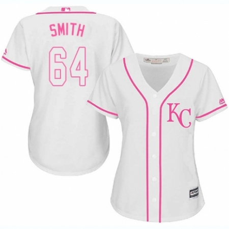 Women's Majestic Kansas City Royals #64 Burch Smith Authentic White Fashion Cool Base MLB Jersey