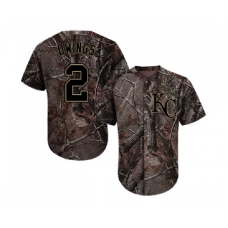 Youth Kansas City Royals #2 Chris Owings Authentic Camo Realtree Collection Flex Base Baseball Jersey