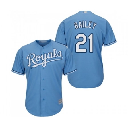 Men's Kansas City Royals #21 Homer Bailey Replica Light Blue Alternate 1 Cool Base Baseball Jersey