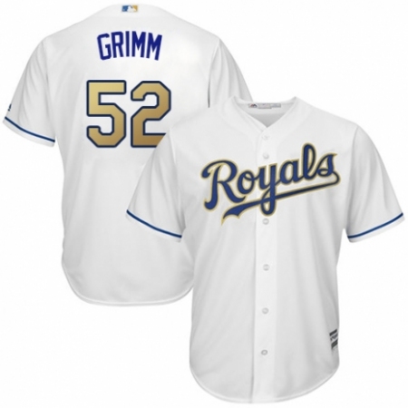 Youth Majestic Kansas City Royals #52 Justin Grimm Replica White Home Cool Base MLB Jersey