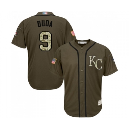 Men's Kansas City Royals #9 Lucas Duda Authentic Green Salute to Service Baseball Jersey