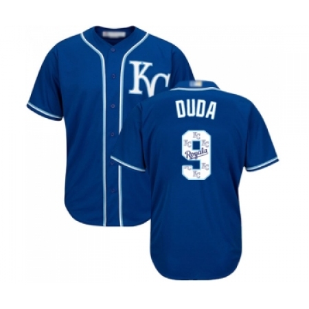 Men's Kansas City Royals #9 Lucas Duda Blue Authentic Blue Team Logo Fashion Cool Base Baseball Jersey