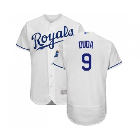 Men's Kansas City Royals #9 Lucas Duda White Flexbase Authentic Collection Baseball Jersey