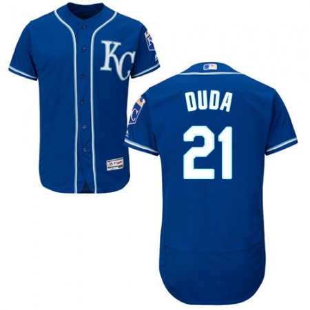 Men's Majestic Kansas City Royals #21 Lucas Duda Royal Blue Alternate Flex Base Authentic Collection MLB Jersey
