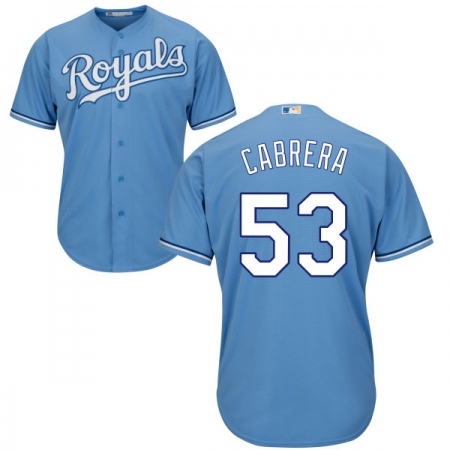 Men's Majestic Kansas City Royals #53 Melky Cabrera Replica Light Blue Alternate 1 Cool Base MLB Jersey