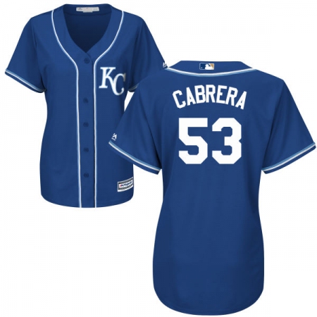 Women's Majestic Kansas City Royals #53 Melky Cabrera Authentic Blue Alternate 2 Cool Base MLB Jersey