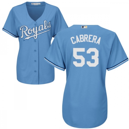 Women's Majestic Kansas City Royals #53 Melky Cabrera Authentic Light Blue Alternate 1 Cool Base MLB Jersey