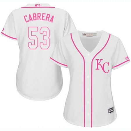 Women's Majestic Kansas City Royals #53 Melky Cabrera Authentic White Fashion Cool Base MLB Jersey