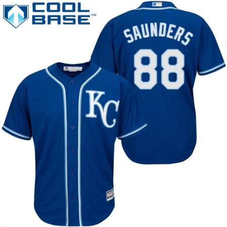 Youth Majestic Kansas City Royals #88 Michael Saunders Authentic Blue Alternate 2 Cool Base MLB Jersey