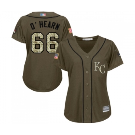 Women's Kansas City Royals #66 Ryan O Hearn Authentic Green Salute to Service Baseball Jersey