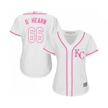 Women's Kansas City Royals #66 Ryan O Hearn Replica White Fashion Cool Base Baseball Jersey